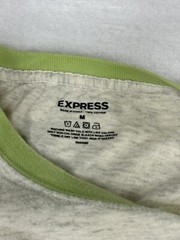 Express Heather Light Green W/Contrasting Trim T-Shirt Mens M SS Crew Neck