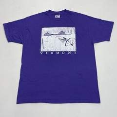 Vintage Vermont Shirt Mens XL Purple Don Doubleday Winter Scene 1993 Hanes USA