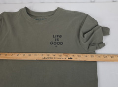 Life is Good Olive S/S Mens Crusher Tee Sz Medium Fun Novelty Friends Cats