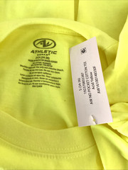 ATHLETIC WORKS Breathable Acid Yellow Short Sleeve Crew Neck T-Shirt Sz S*