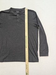 Croft & Barrow Men’s Henley Long Sleeve T-Shirt Size M Gray Classic