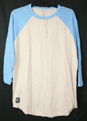 Blade + Blue Made in USA Raglan 3/4 Sleeve Henley Shirt Tri-Blend Mens XL