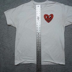 Keith Haring Shirt Mens L White Red Heart Ripple Junction