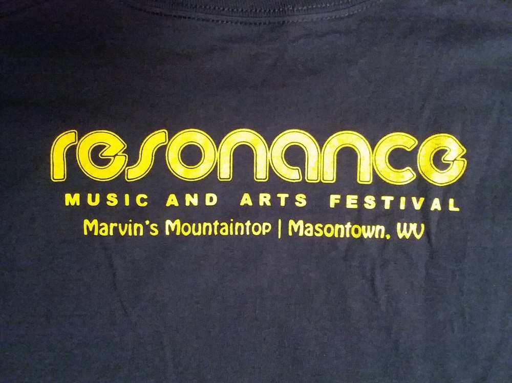 Resonance Music Arts Festival T-Shirt NEW Navy Blue Large Marvin’s Mountaintop