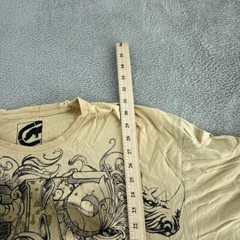 Y2K Ecko Unltd Beige Graphic Print T-Shirt 2XL 100% Cotton Mens Casual Wear 4135