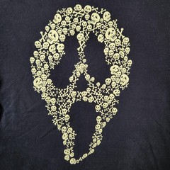 Vintage Ghostface Scream Mask Shirt Mens Medium Black Glow In The Dark Movie Tee