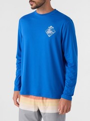 Hang Ten Men’s Tidal Long Sleeve Sun Tee UPF 50+ Soft Feel Stretch Blue Size L