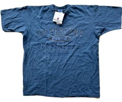 VTG Pepsi T Shirt Sz L/XL Made USA 100 Percent Guaranteed Blue Single Stitch