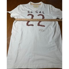 Hollister California Mens M So Cal 22 Graphic T-Shirt Cream Cotton Applique Tee