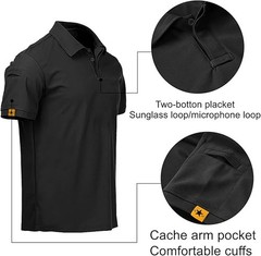 Mens Quick Dry Polo Shirts Short Sleeve Casual Team Tactical Combat Work Golf