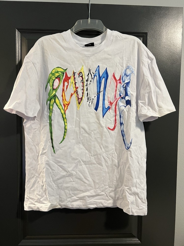 Revenge Multicolor Spell Out L Print T-Shirt Size Large