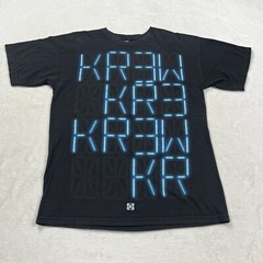 Krew Kr3W Skateboarding T Shirt Adult Medium Black Faded Digital Clock Logo