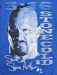 WWE Legends Steve Austin Crewneck Graphic T-shirt Size Large Blue