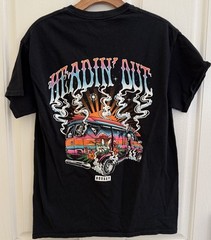 Box Set Headin Out Hippie Flower Shroom Bus Skeleton Men’s Black T Shirt Size M