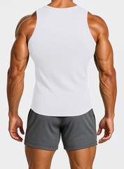Men’s Ribbed Workout Tank Tops Fitness Muscle Gym Tanks Sleeveless Bodybuildi…