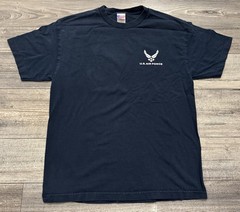 Vintage U.S. Air Force Shirt Mens Large Blue USA Murina Short Sleeve Military