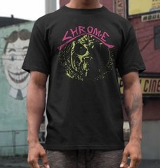 Chrome Band T-Shirt Black Acid Punk Rock Graphic Tee Vintage Style – T395