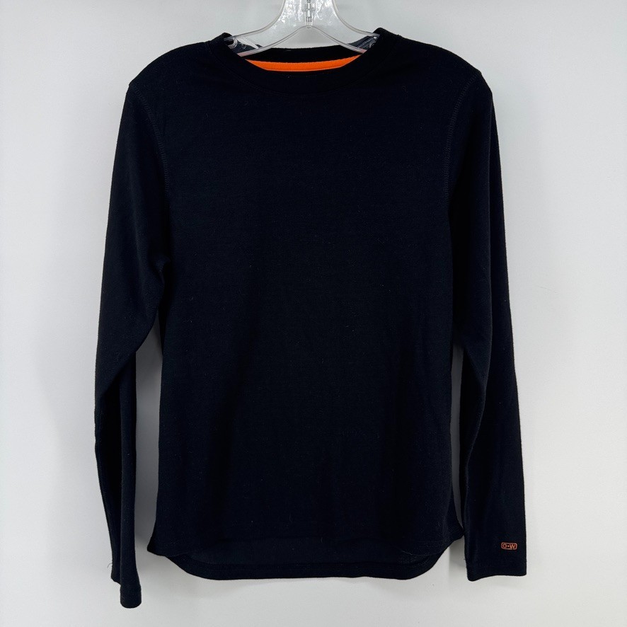 Omni Wool Long Sleeve Crew Neck Base Layer Shirt Men’s SMALL Black Warm Stretch