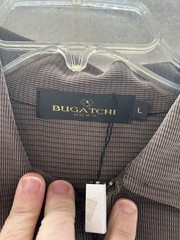 Bugatchi Uomo Long Sleeve Quarter Zip Large Mens Shirt Truffle Brown NWT