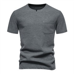 Men Short Sleeve Fashion T-Shirt Classic Casual Slim V-neck Shirts Jogger Top