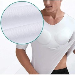 Men Invisible Abs Fake Muscle Body Suit With Chest Male Undershirt Soft Wear