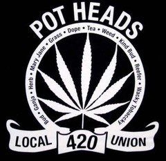 Pot Heads Union 420 Weed Smoker Funny Cannabis T-Shirt