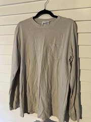 Jungmaven Long Sleeve T Shirt Men M Beige Hemp Organic Cotton Pocket Sustainable