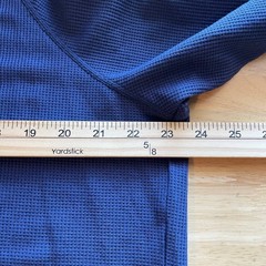 Mack Weldon Thermal Waffle Henley Mens XXL Long Sleeve Shirt Wicking Wool Blue
