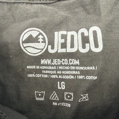 Jedco T-shirt Men L Dark Gray Graphic Print Logo Bronco 100% Cotton.#47697