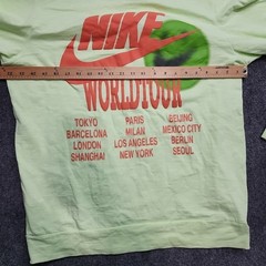 Nike Sportswear World Tour Shirt Men Large Green Glow In The Dark Puff Print
