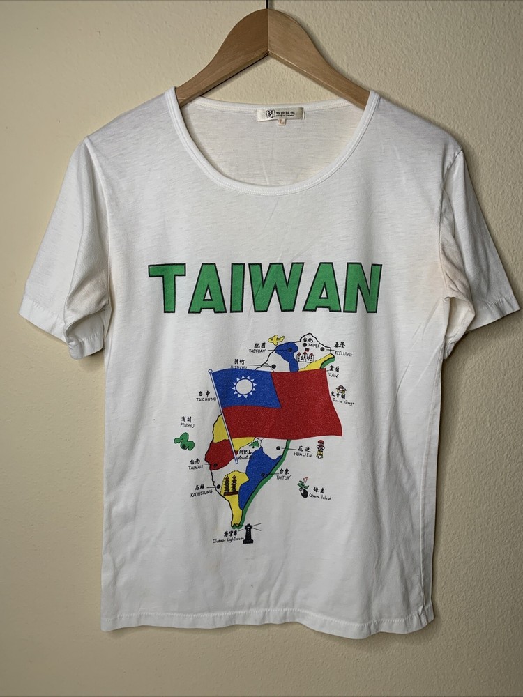 Vintage Taiwan Island Shirt Mens Sz L Tourist Travel Art Tee 80s