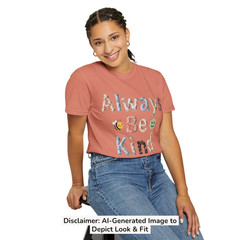 Always Be Kind T-shirt Premium Comfort Colors Tee Floral Letters Bee CottageCore