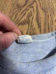 Vintage Champion Blue Bar 70s Heather Blue Cotton Rayon Blend Blank T-Shirt Sz M