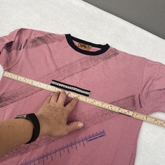 Bozo Ringer Shirt Mens Size 36 Italy Small Pink Contrast Trim Short Sleeve