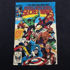 Vintage Marvel Mad Engine Super Heroes Secret Wars Comic T-Shirt Mens XL Black