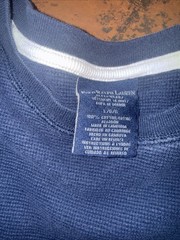 Polo Ralph Lauren Long Sleeve Thermal Shirt Mens Large Navy Blue Waffle Knit
