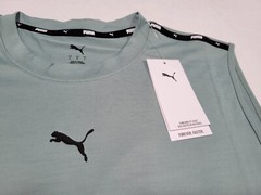Puma Mens ESS Big Logo Sleeve Less Sports Tank Puma Forever Green Moon –