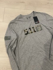 5.11 Tactical Long Sleeve Tshirt Tee T Shirt Mens Size Large Woodland Camo Logo