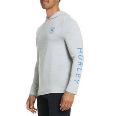 Hurley Men’s Sunny Side Hybrid Stretch Hooded UV T-Shirt Size XXL Light Grey