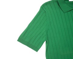 Sartorio Napoli $875 Green Ribbed Extra Slim Polo Shirt Knit Cotton Jersey L