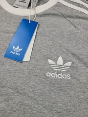 adidas ORIGINALS CALIFORNIA 3 STRIPES TREFOIL HEATHER GREY Tee Men’s Small NWT