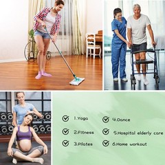 Pilates Yoga Non Slip Grips Socks, Sticky Ballet Workout Hospital Socks, 4 Pairs