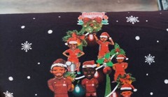 Liverpool FC Christmas Tree Players Crew Cut 2XLarge T Shirt 100% Cotton