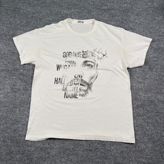 Vintage Y2k Christian Jesus Our Father Lord’s Prayer Shirt Large 21×26 White