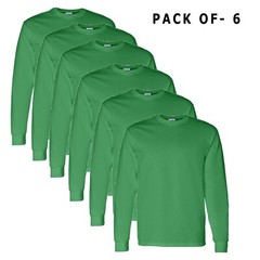 Gildan – 6 Pack Heavy Cotton Long Sleeve T-Shirt – 5400 Color Irish Green Tee