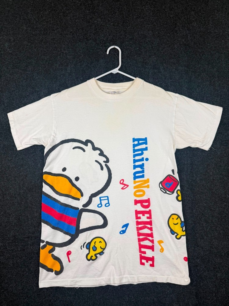 Vintage 1994 Sanrio Ahiru No Pekkle T Shirt Made USA One Size White AOP 90s