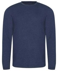 AWDis JT002 Long Sleeve Tri-Blend Ribbed Crew Neck T-Shirt