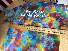 HIDEAWAY PIZZA Tiedye T SHIRT L Large Colorful Rainbow Peace Love Ranch Cotton