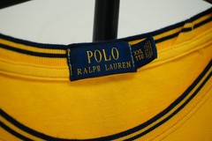 Polo Ralph Lauren Men’s XXL Yellow Crew Neck T-Shirt Tipped Collar Navy Pony