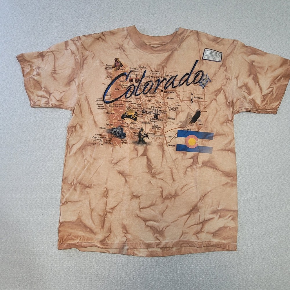 NWT Vintage 90s Colorado Map Souvenier t-Shirt New with Tags on Anvil Label